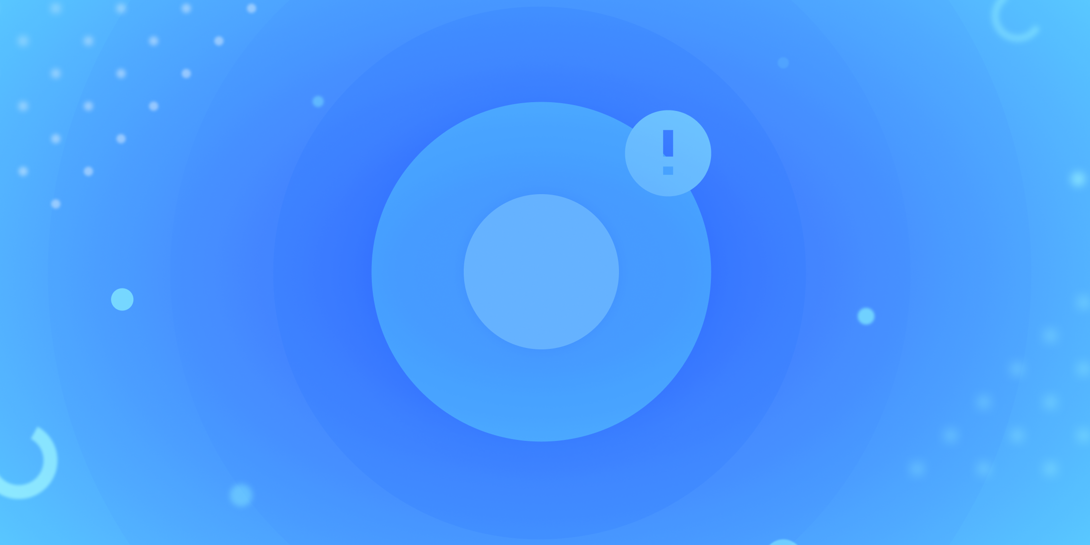 Ionic logo with an exclamation point in the top right-hand corner